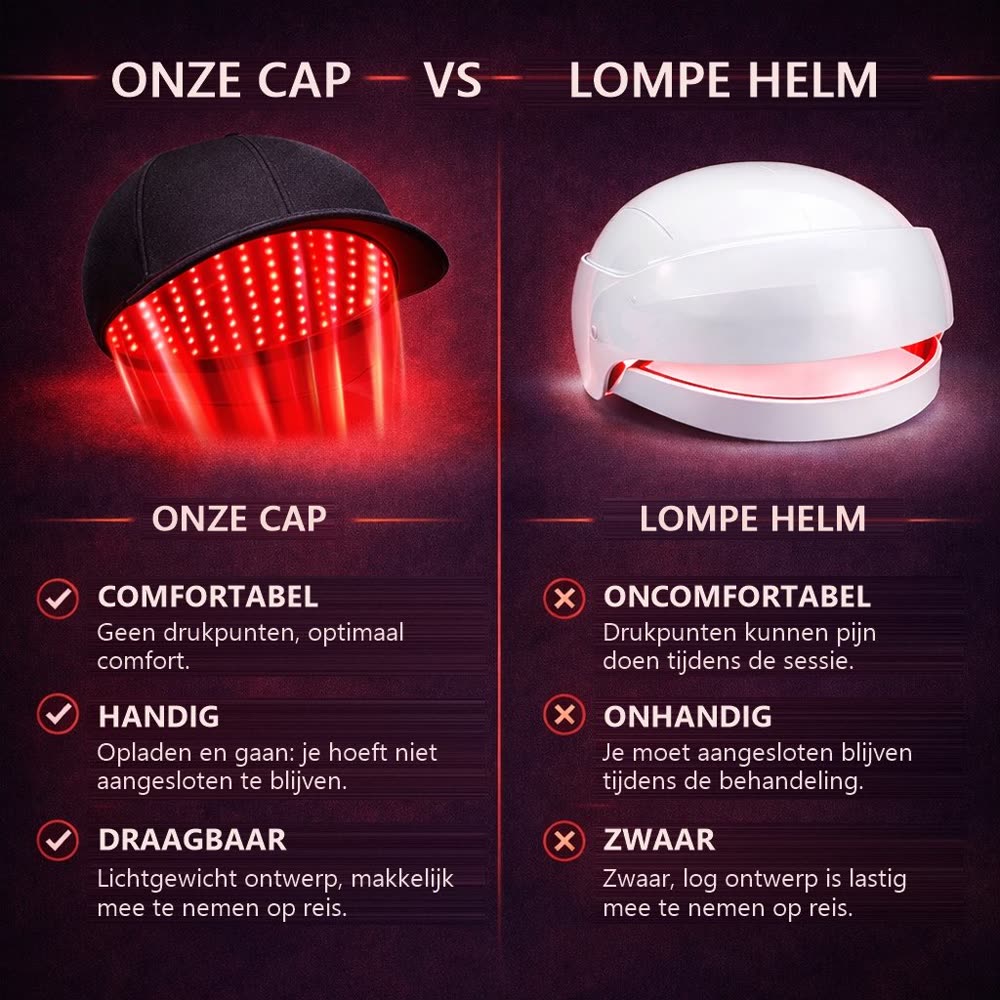 Onze cap versus een lompe helm